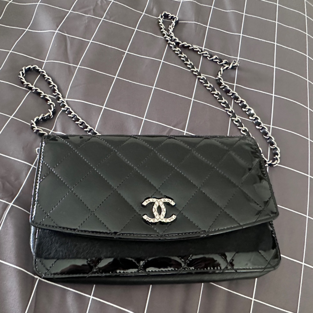 Chanel Black Quilted Lambskin Leather Classic WOC Clutch Bag